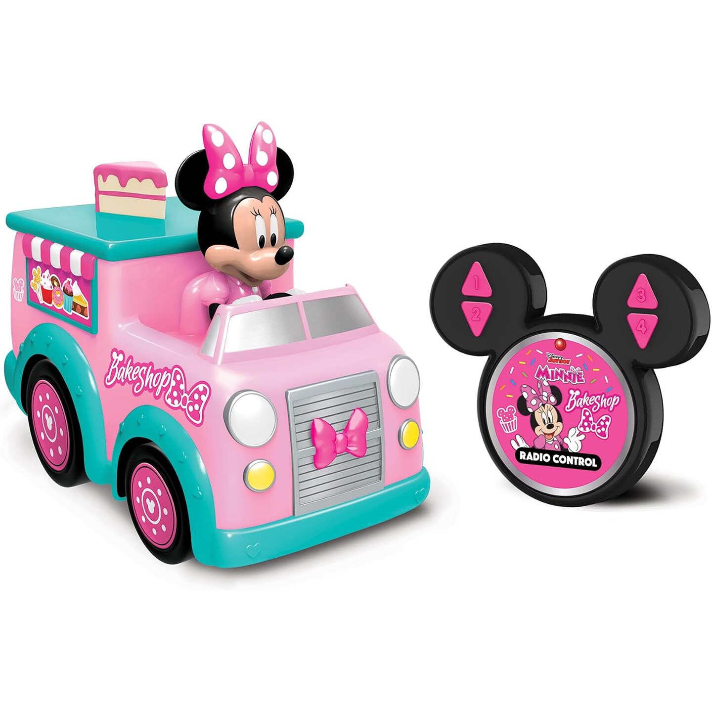 Disney Junior: 9&#x22; RC - Minnie&#x27;s Bakeshop Truck &#x2013; 2.4 GHz Full-Function Remote Control Minnie Mouse Vehicle, Perform Wheelies &#x26; Spins, Kids Ages 3+