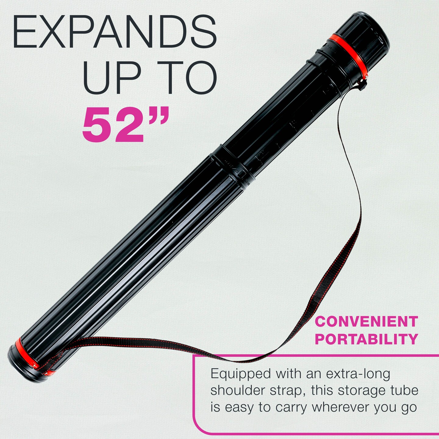 Black Drafting Tube - Outside Diameter: 4 inch, Inside Diameter: 3-3/4 inch, Length: 30-1/4 to 52 inches - 2 Pack