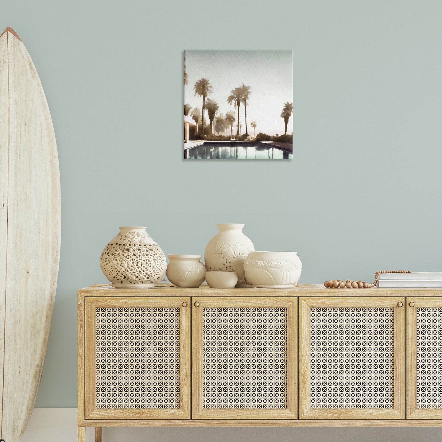 Stupell Industries Dreamy Pool &#x26; Palm Trees Canvas Wall Art Design by Noah Bay