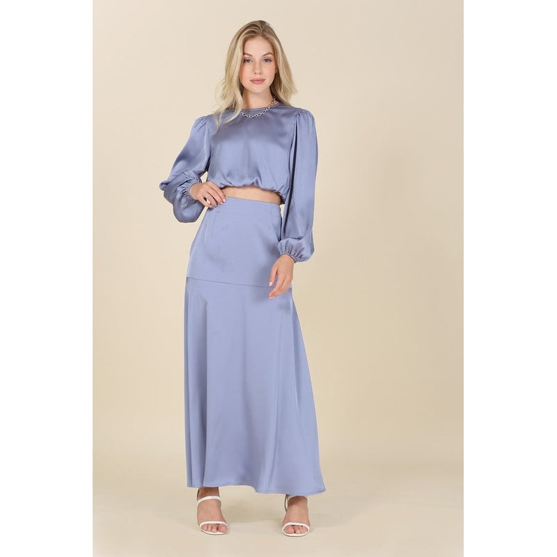 Dressed Up Satin Two-Piece Mermaid Dress Set