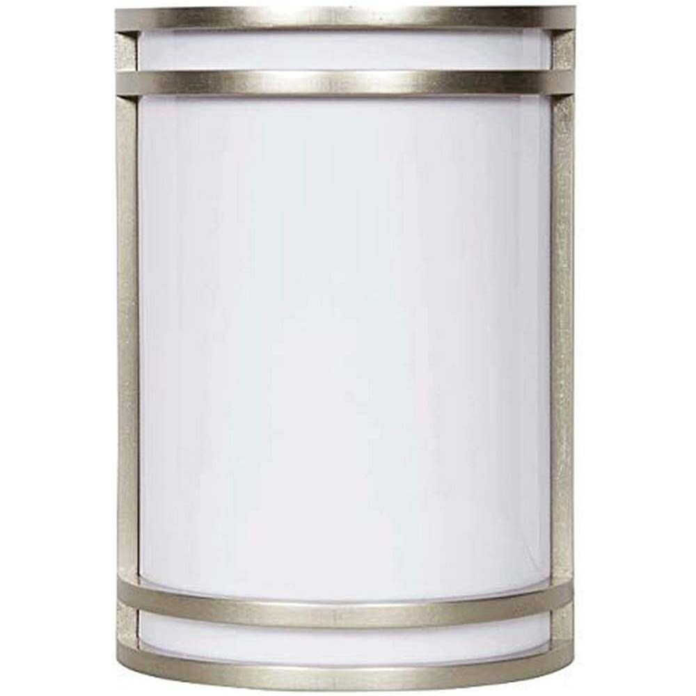 18w 8-in LED Wall Sconce Suitable for Wet Locations - Satin Nickel Finish