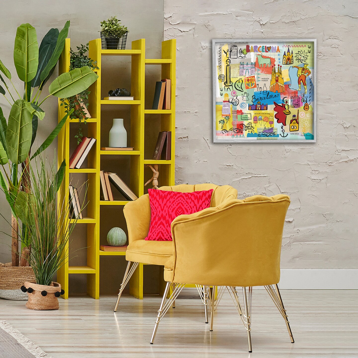 Stupell Industries Colores de Barcelona Framed Giclee Art
