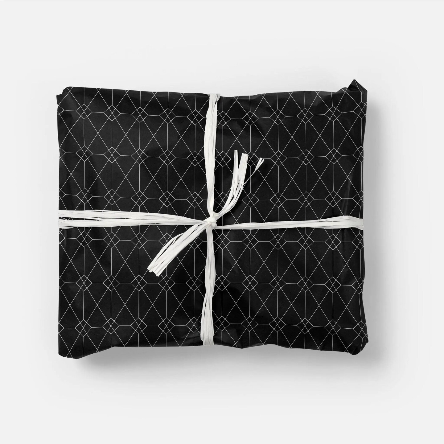 Black Geowire Wrapping Paper Sheets