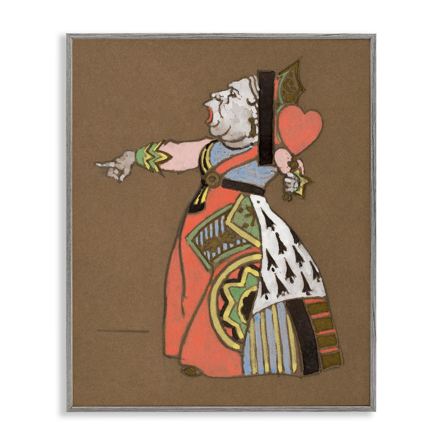 Stupell Industries Antique Queen of Hearts Framed Giclee Wall Art