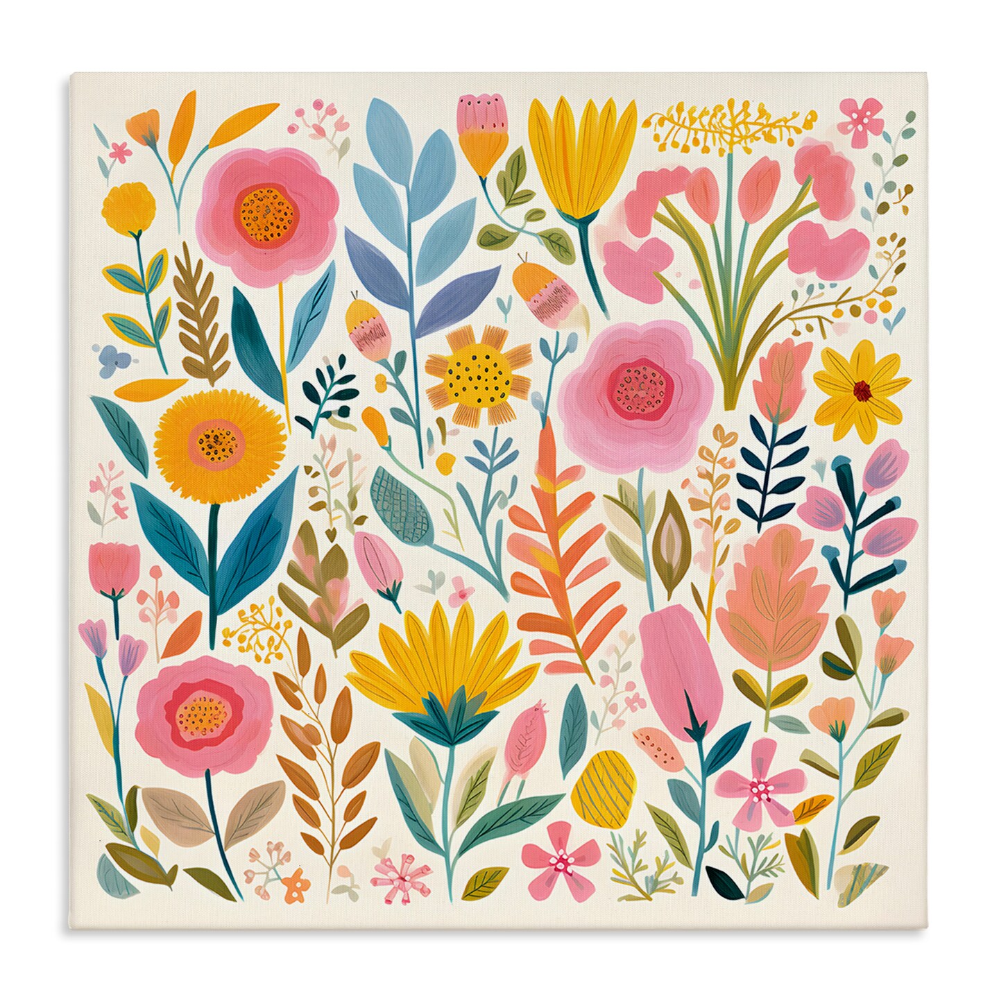 Stupell Industries Cottage Florals Pattern Canvas Wall Art Design by Petal Prints Design
