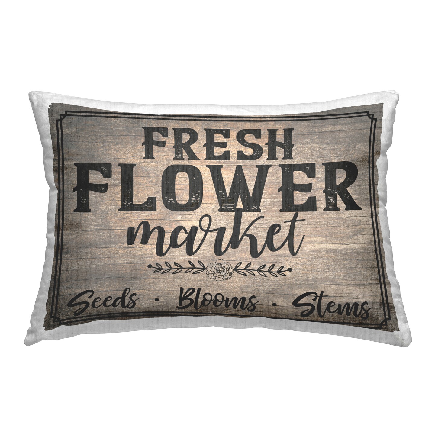 Rustic Flower Market Decorative Printed Throw Pillow Design by Angela Nickeas, 14 x 7 x 20