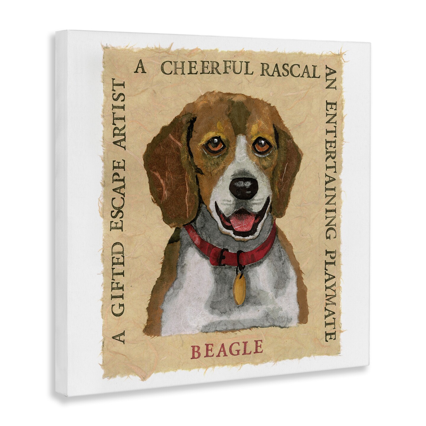 Stupell Industries Fun Beagle Pet Phrases Canvas Wall Art Design by Nancy Overton