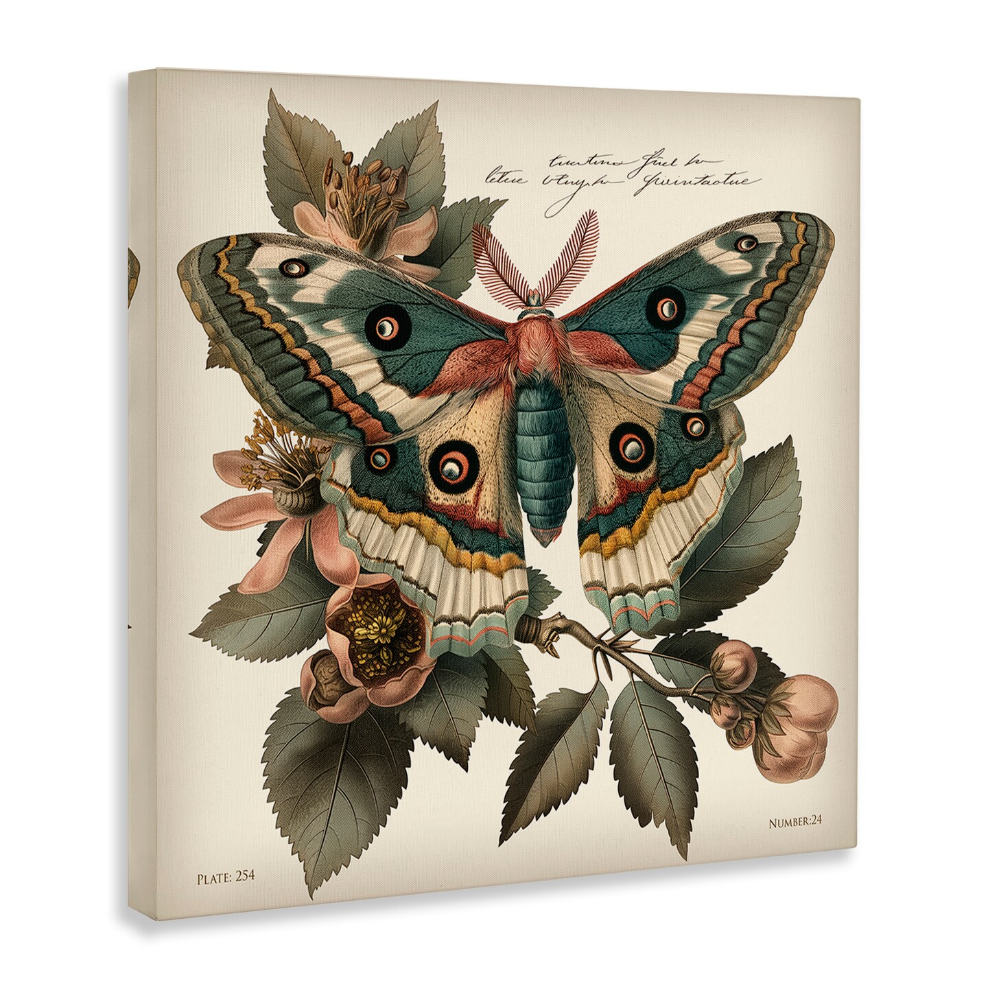 Stupell Industries Green Patterned Moth Canvas Wall Art Design by Steve Huntziker