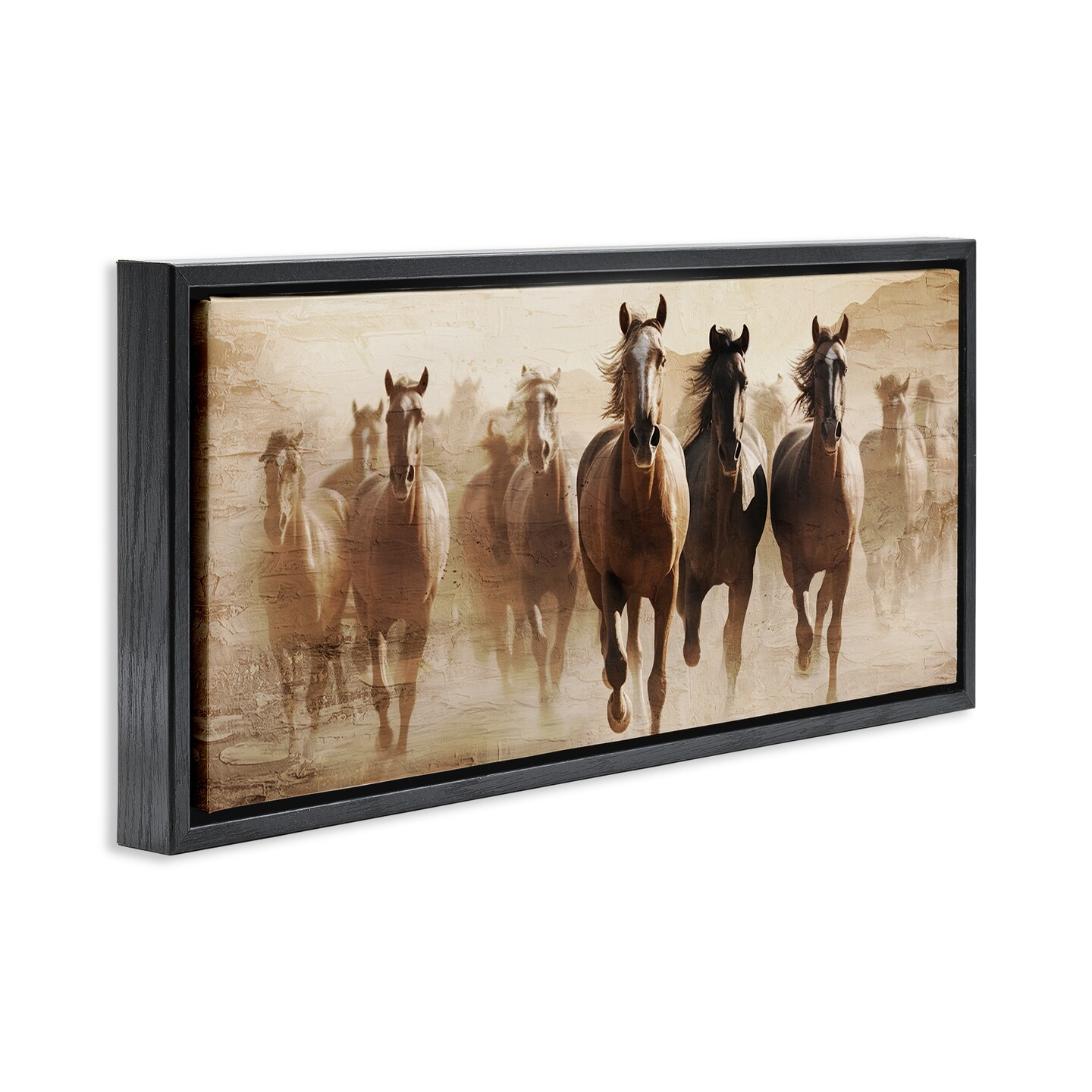 Stupell Industries Rustic Layered Gallop Framed Floater Canvas Wall Art Design by Kim Allen