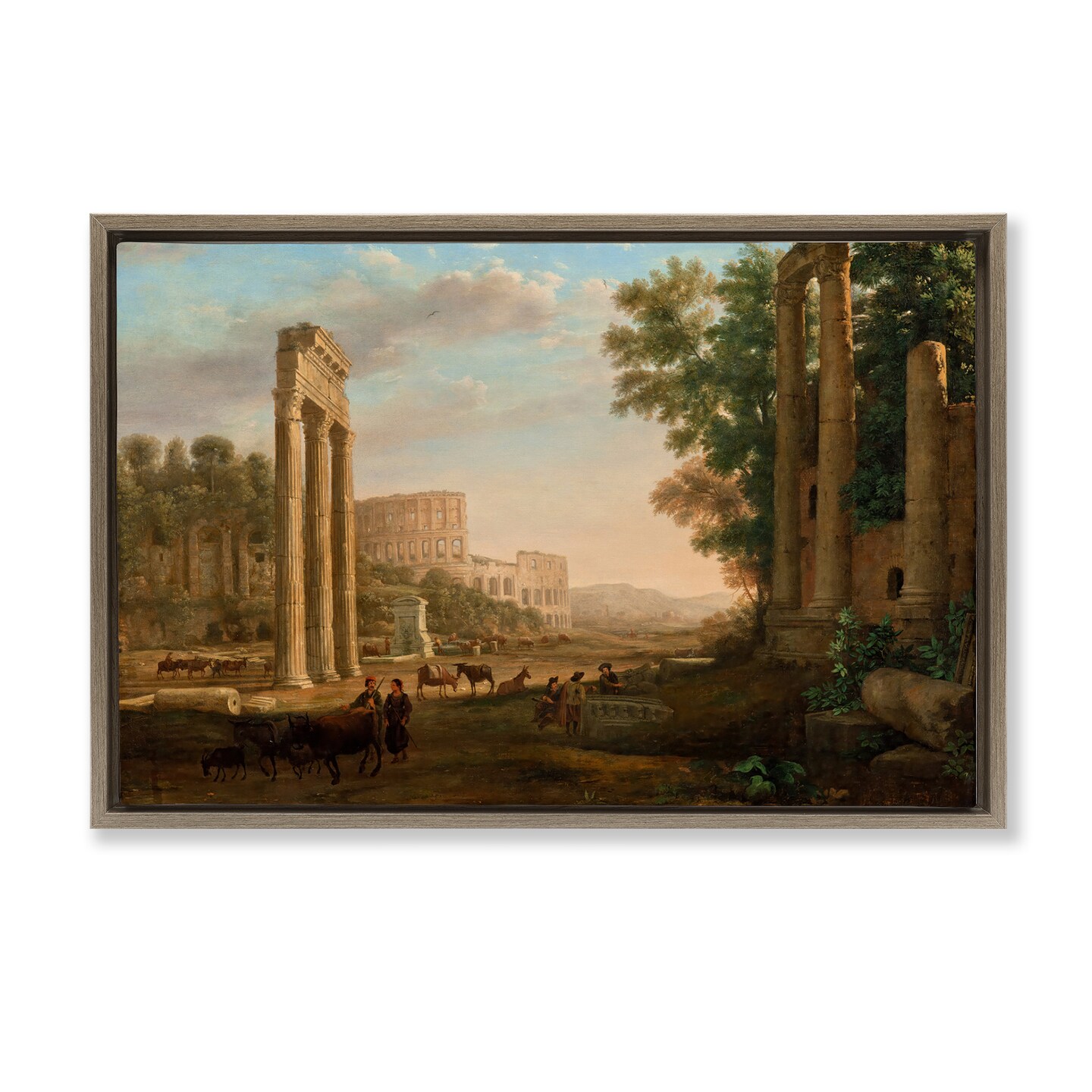 Stupell Industries Classic Claud Ruins of Roman Forum Framed Floater Canvas Wall Art Design by one1000paintings
