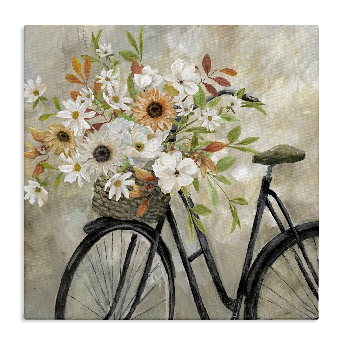 Stupell Industries Country Floral Bicycle Canvas Wall Art Design by Nan