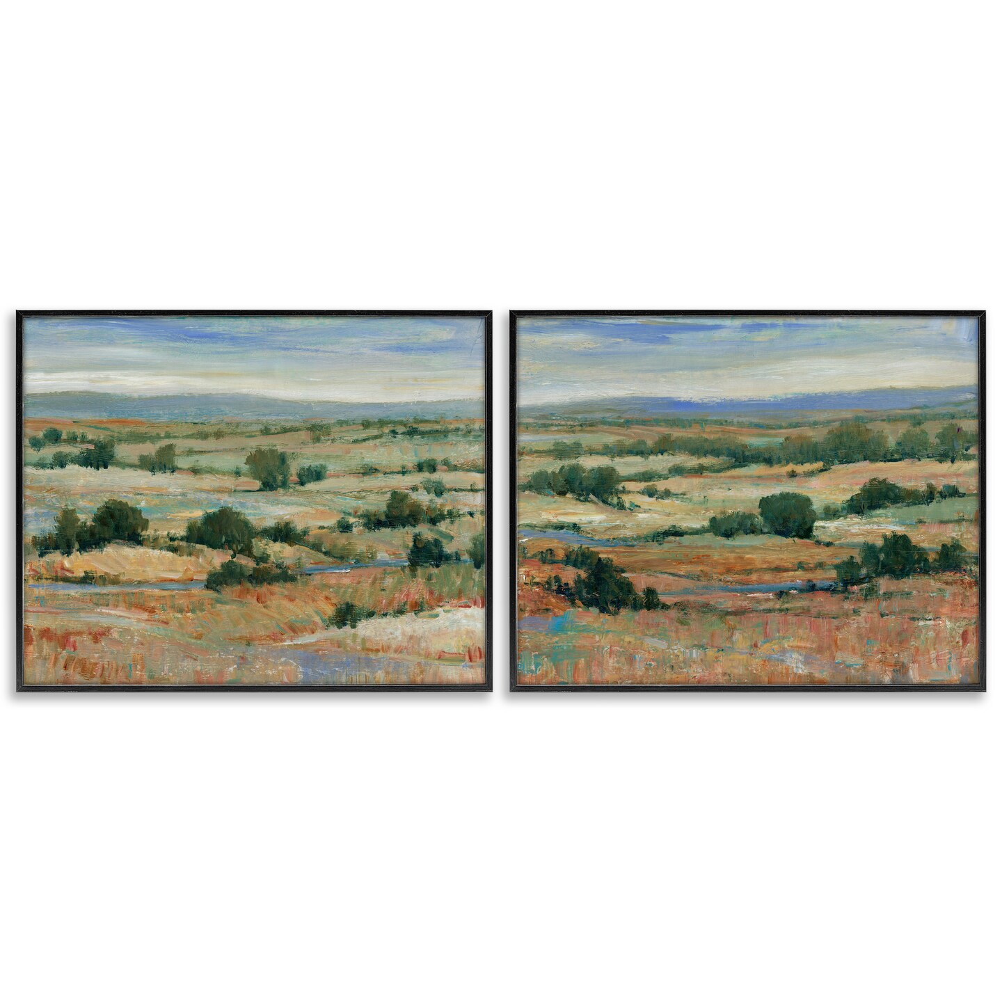 Stupell Industries Abstract Farm Field Landscape 2 pc Framed Giclee Wall Art Set Design by Tim Otoole
