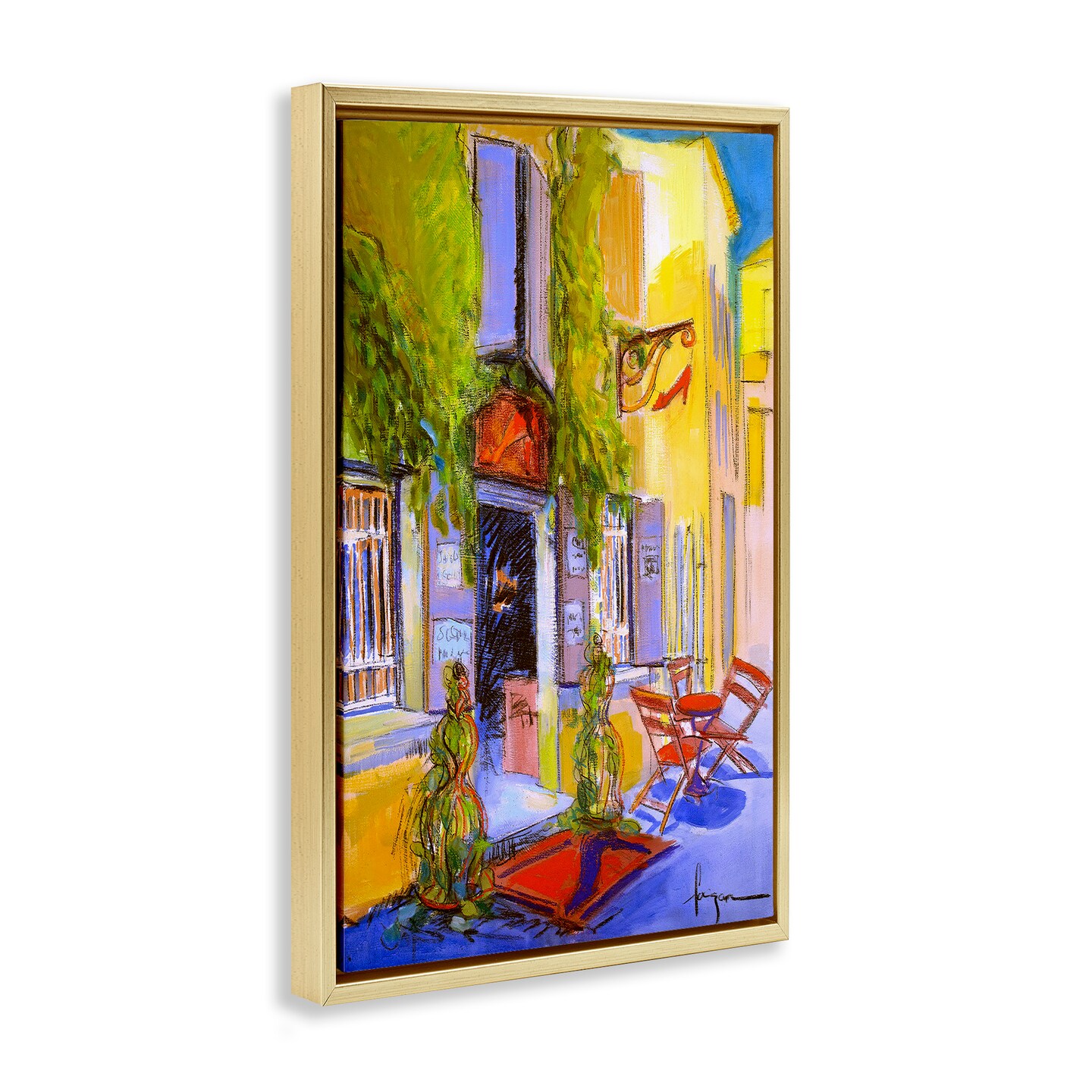 Stupell Industries Traditional Shoe Shop Building Framed Floater Canvas Wall Art Design by David Drost