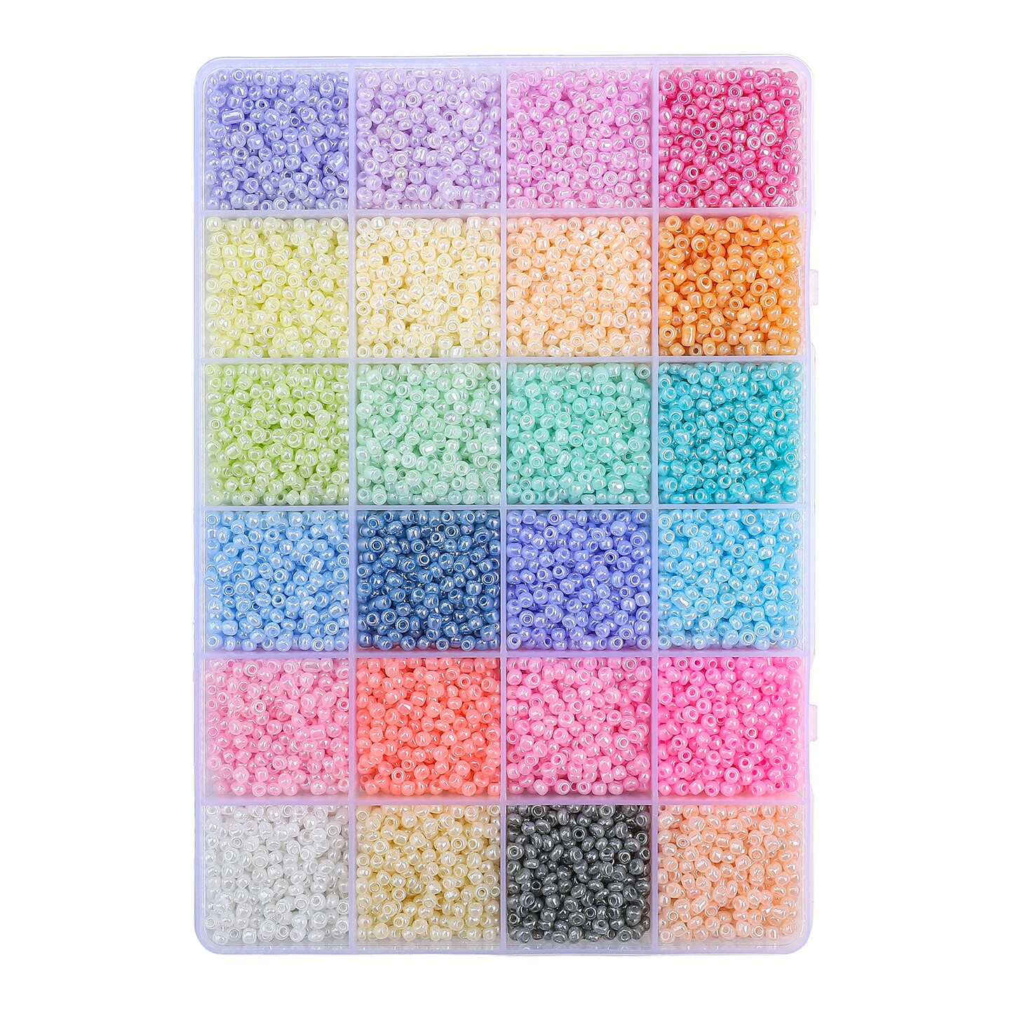 John Bead 12500pcs Assorted 24 Colors Glass Seed Beads 8/0 Jewelry Making Bead Box