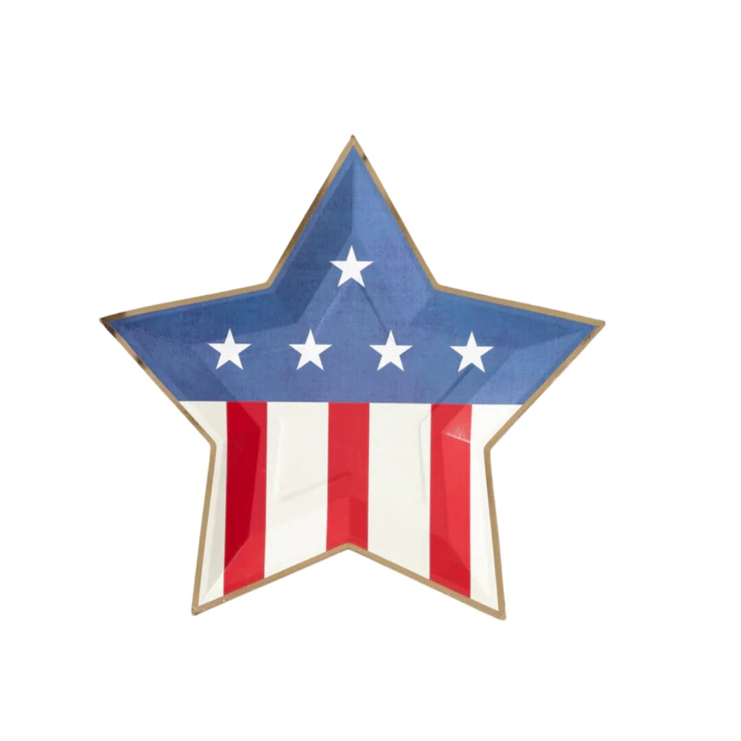 Stars &#x26; Stripes Star 4th of July Plate