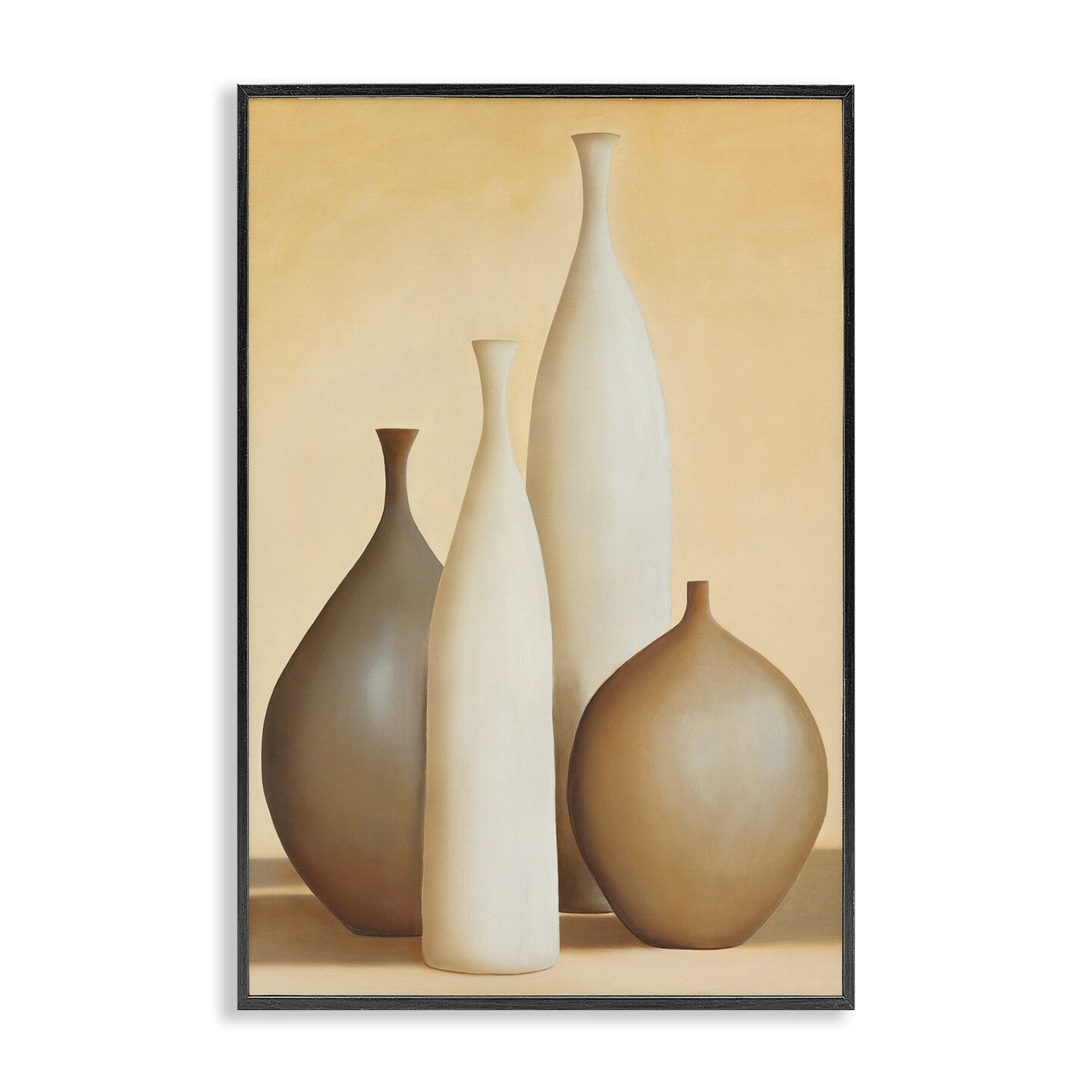 Stupell Industries Neutral Pottery Bottles Framed Giclee Wall Art Design by Arlene Stevens