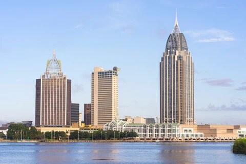 Mobile Alabama skyline canvas,Mobile Canvas Wall Art, Mobile wall art canvas, Mobile Alabama framed canvas art