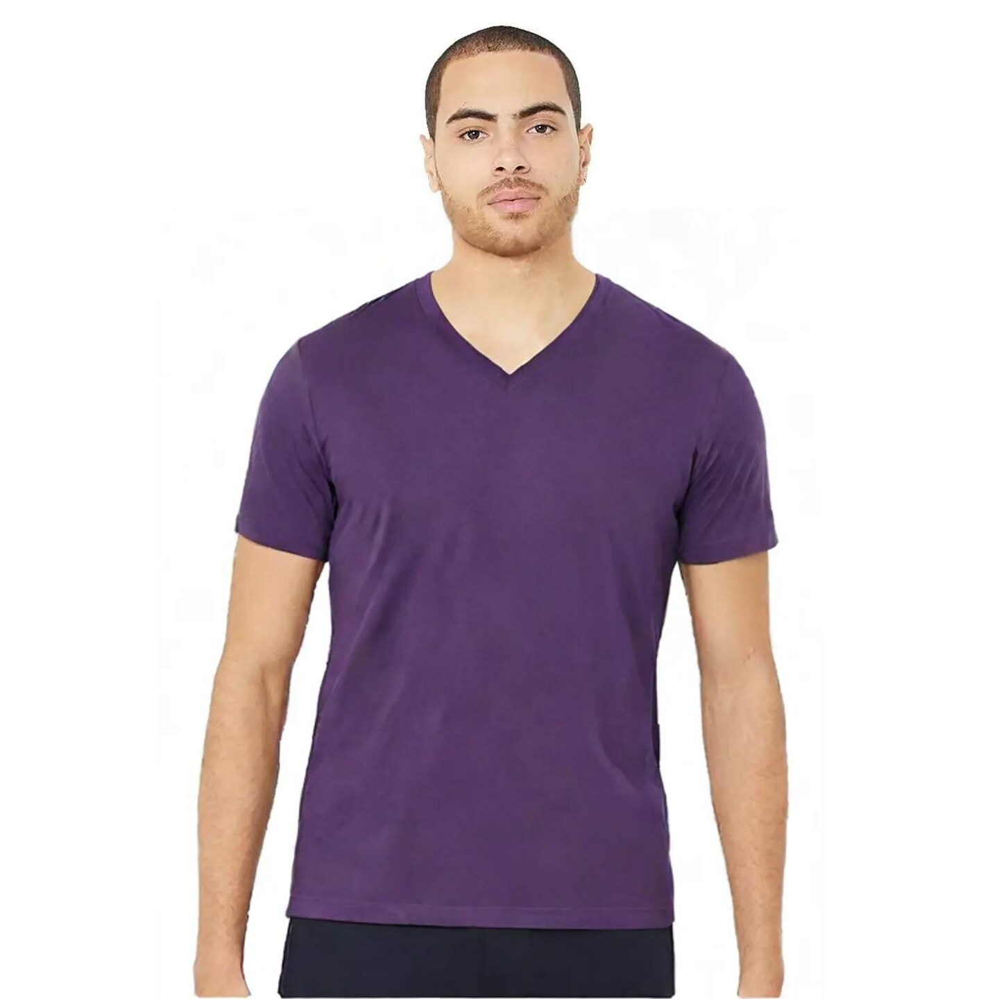 BELLA + CANVAS Unisex Jersey V-Neck Tee Lightweight Airlume Cotton Retail Fit Everyday Casual Shirt
