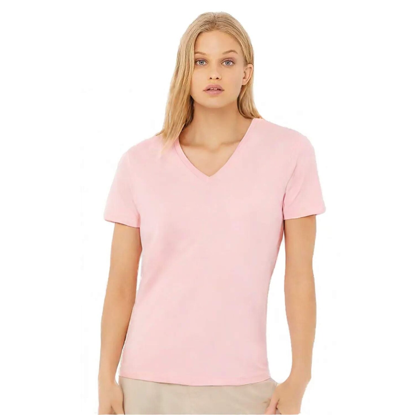 BELLA + CANVAS Unisex Jersey V-Neck Tee Lightweight Airlume Cotton Retail Fit Everyday Casual Shirt