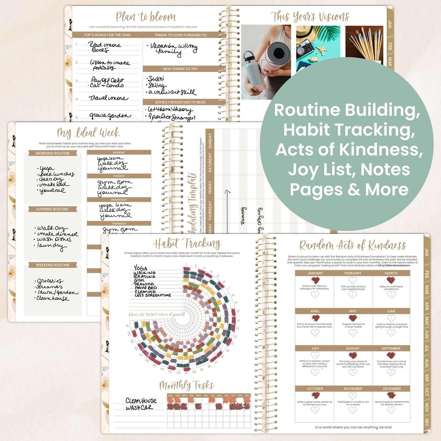 bloom daily planners 2026 Soft Cover Weekly & Monthly Planner, 8.5" x 11", Butterfly Garden