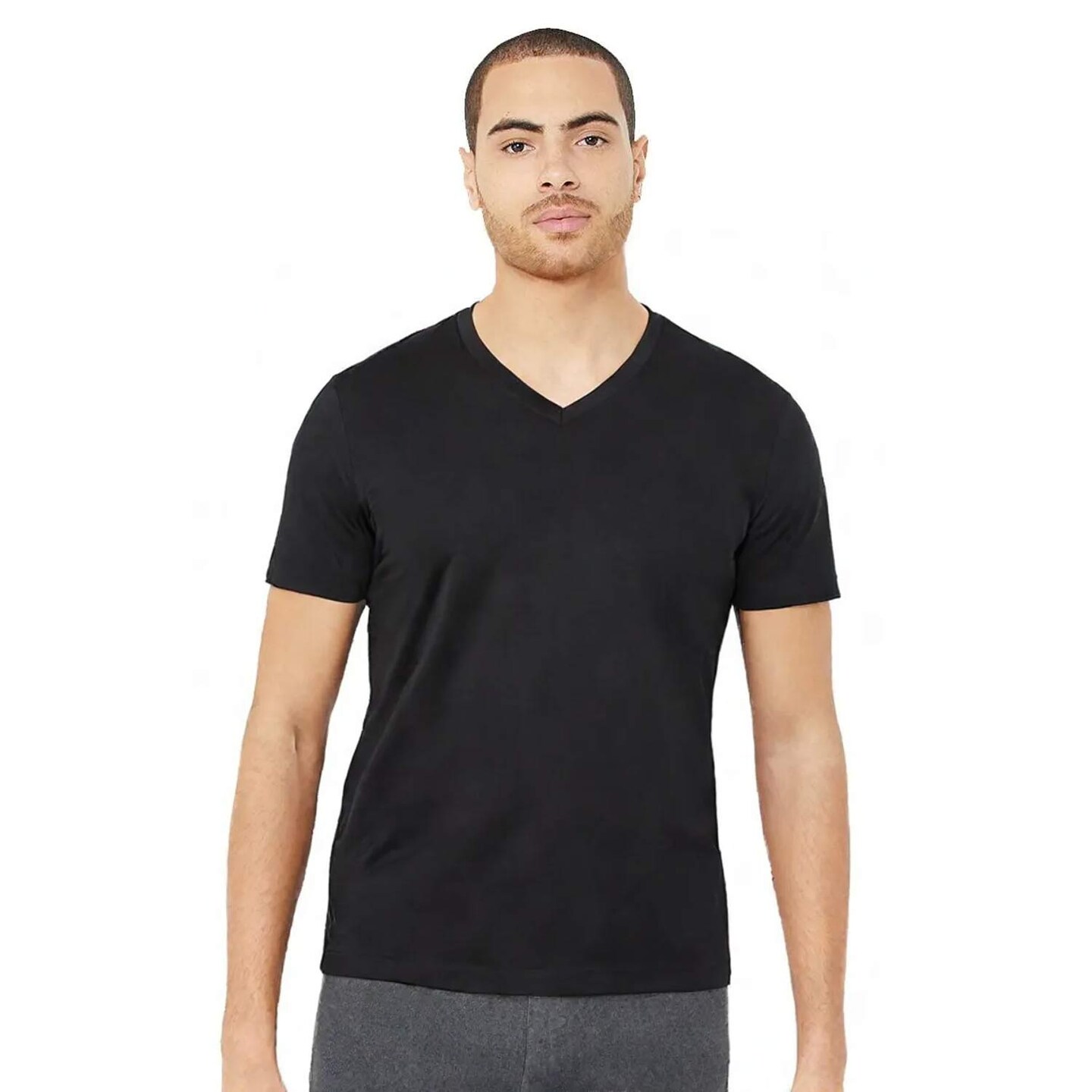 BELLA + CANVAS Unisex Jersey V-Neck Tee Lightweight Airlume Cotton Retail Fit Everyday Casual Shirt