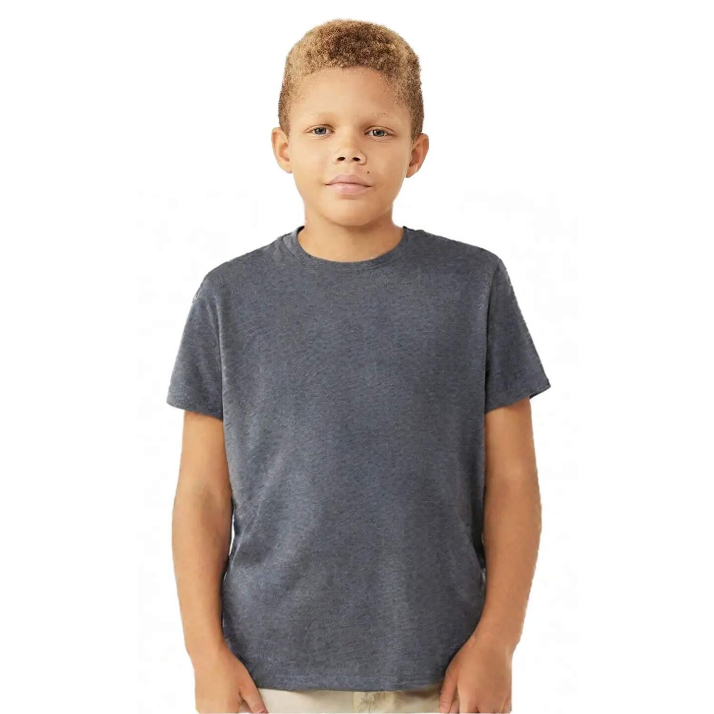 BELLA + CANVAS Youth CVC Jersey Crewneck Short Sleeve Tee – Cotton Blend T-Shirt for Everyday Wear