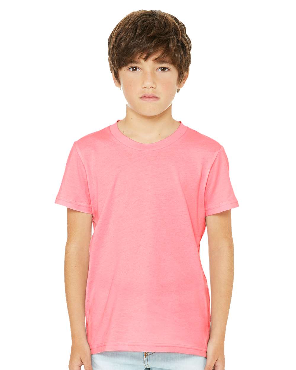 BELLA + CANVAS Youth CVC Jersey Crewneck Short Sleeve T-Shirt – Cotton Blend Tee for Everyday Wear