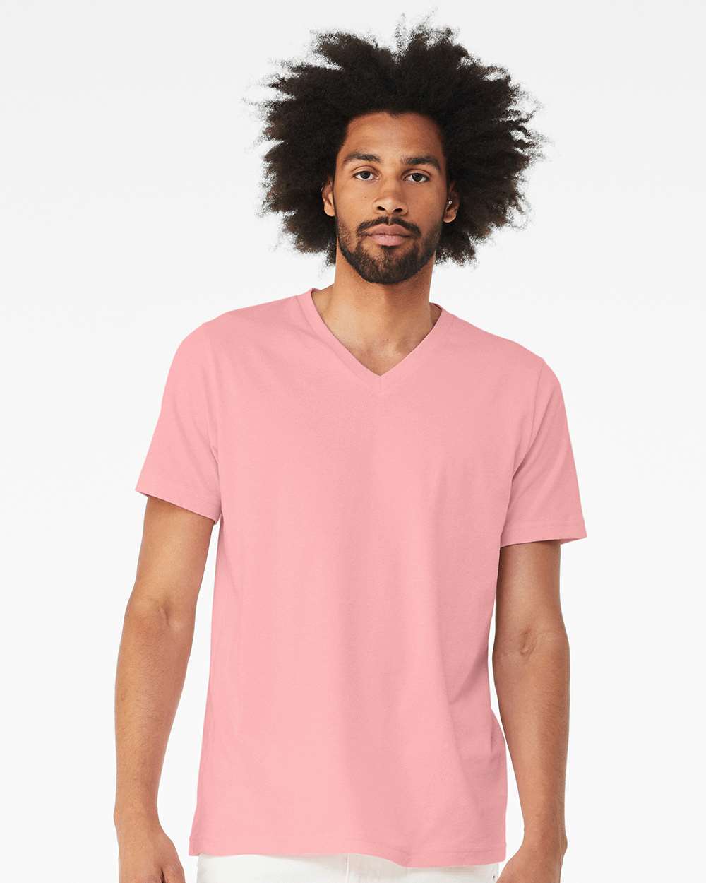 BELLA + CANVAS Unisex Jersey V-Neck Tee Lightweight Airlume Cotton Retail Fit Everyday Casual Shirt