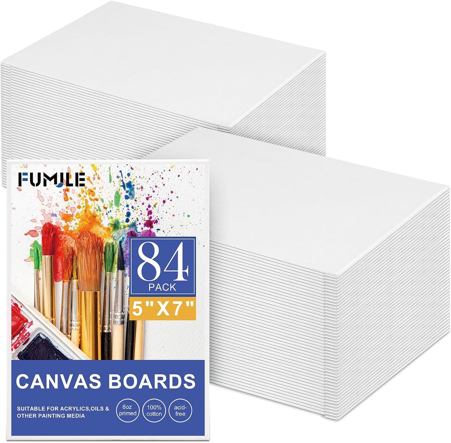 Canvas Boards for Painting 5x7 Inch, 84 Pack Small Canvases Value Pack, Primed Acid-Free Blank Canvas Panels for Beginners & Artist, Painting Canvas for Classroom and Painting Parties