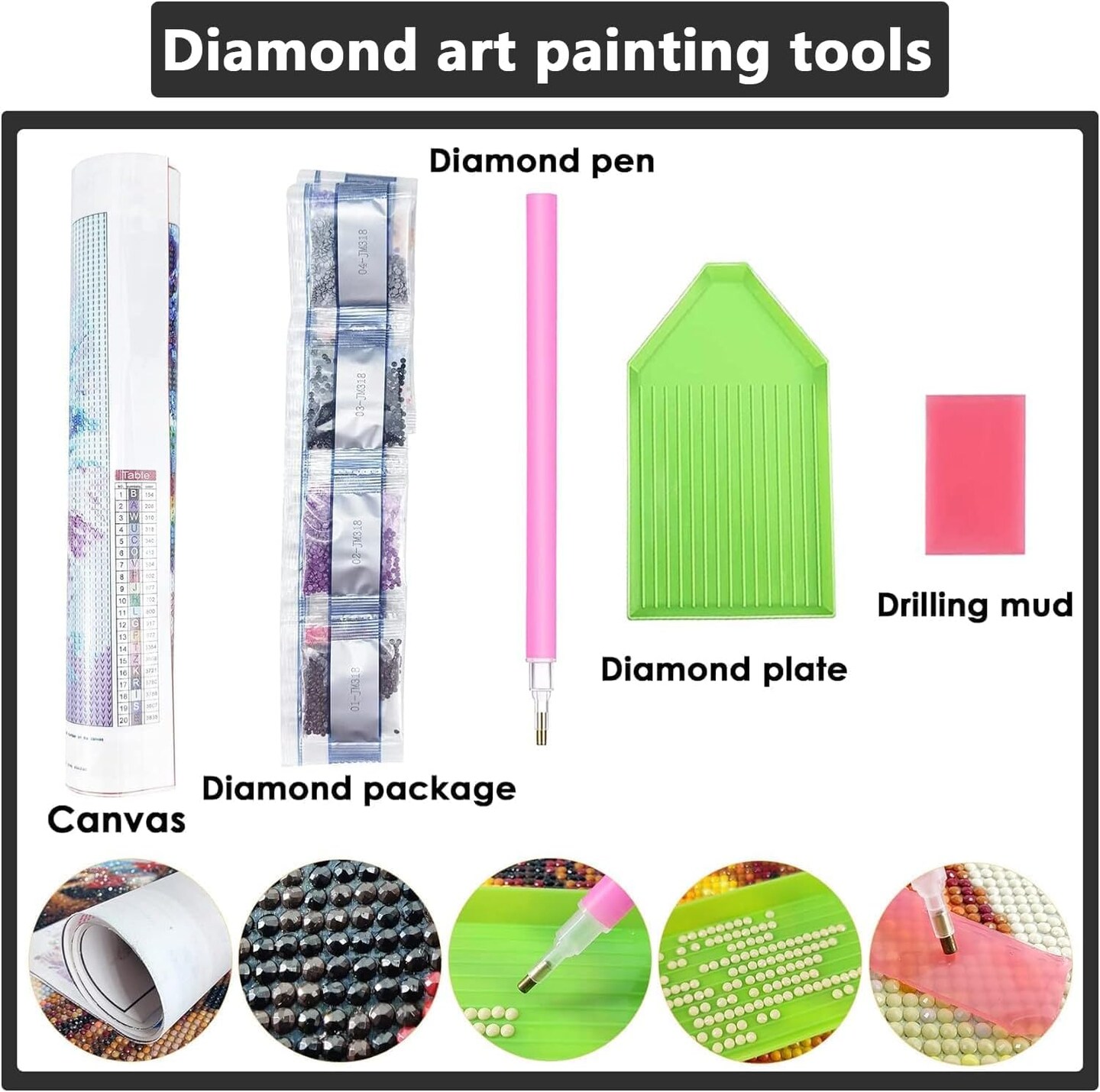 5D Deer Animals Diamond Painting Kits for Adults, Paint with Diamonds Art Landscapes DIY Full Round Drill Kits