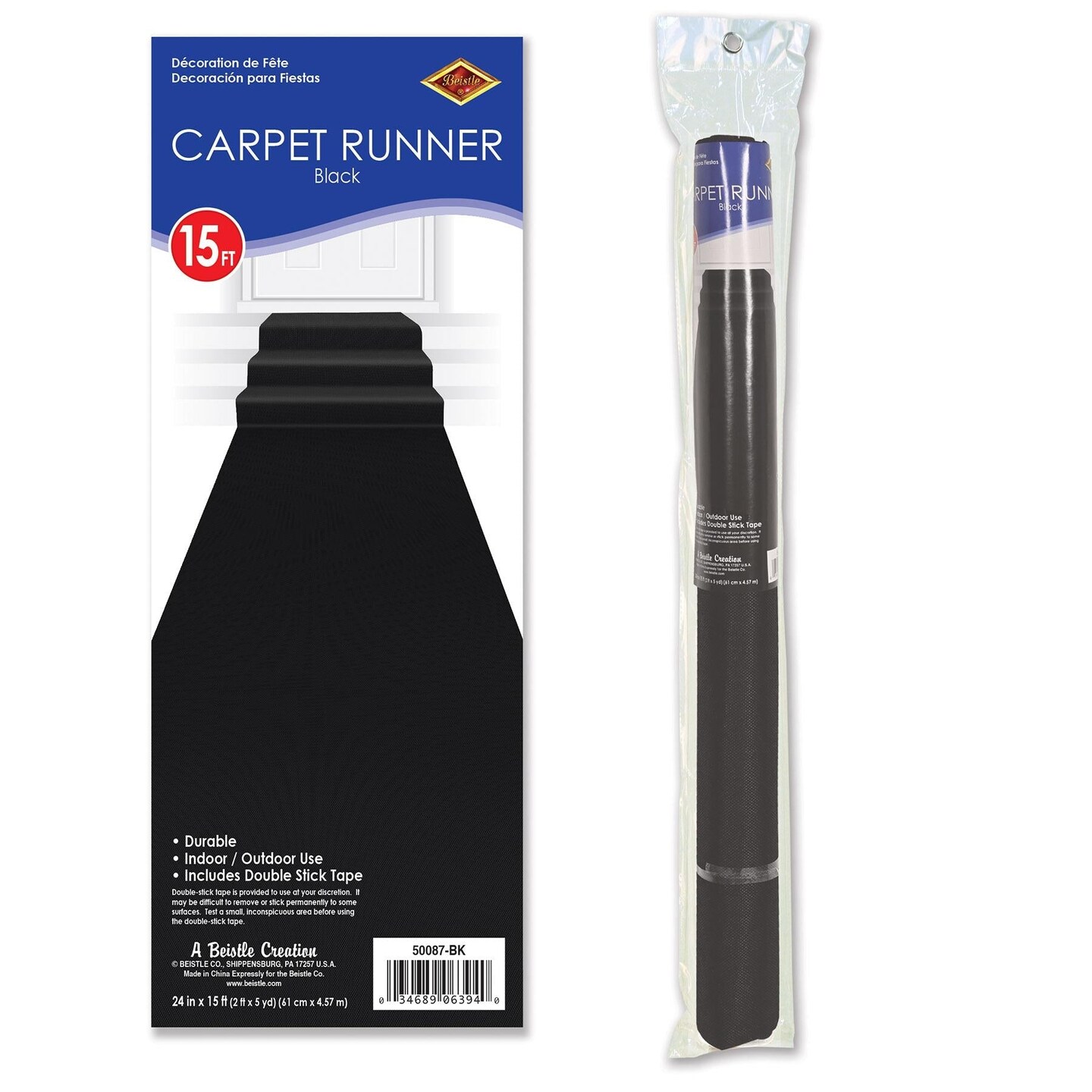 6 Pack Beistle Black Party Carpet Runner