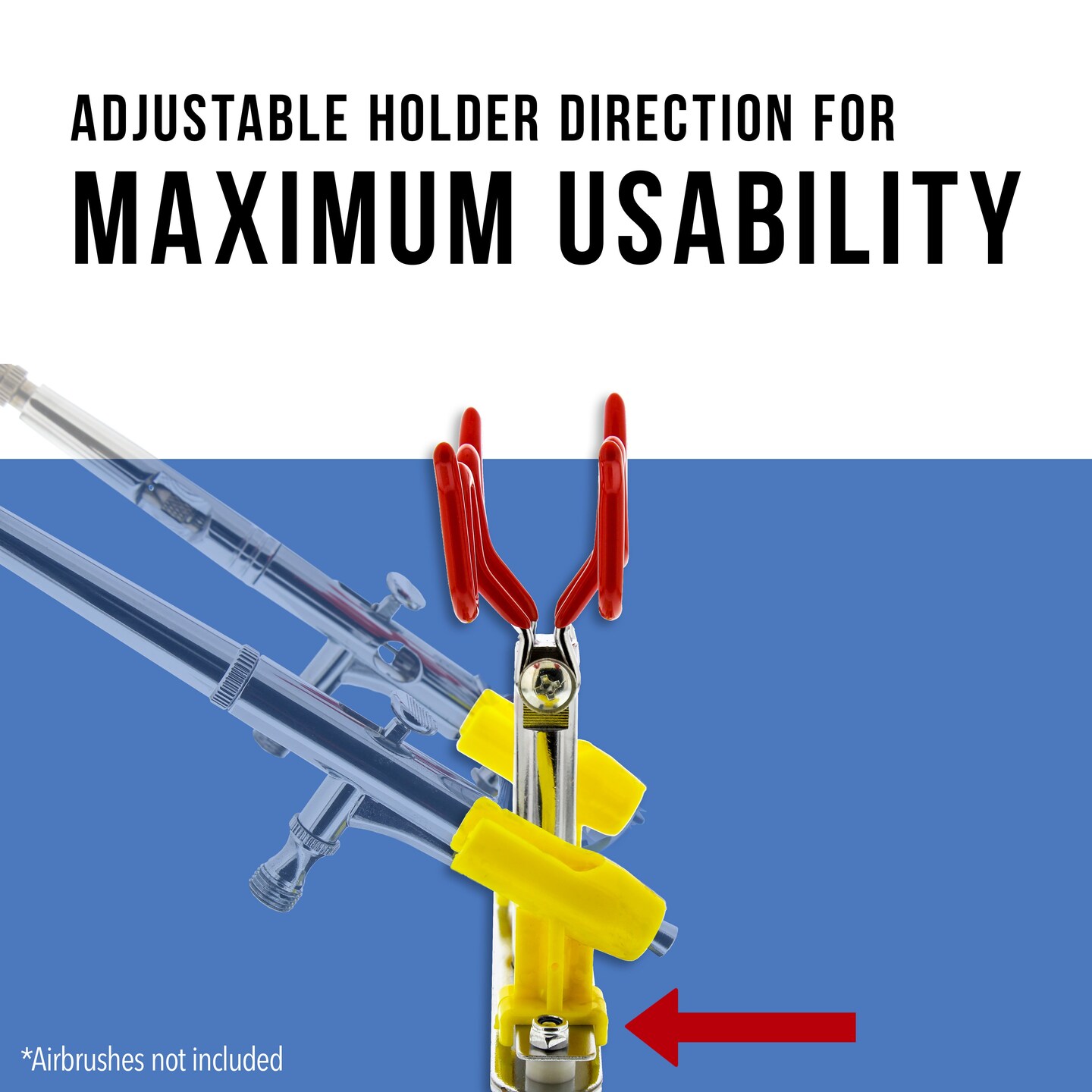 4-Airbrush Holder Station - Swivel &#x26; Tilt Tabletop - Airbrush Accessories &#x26; Supplies for Garage or Workspace
