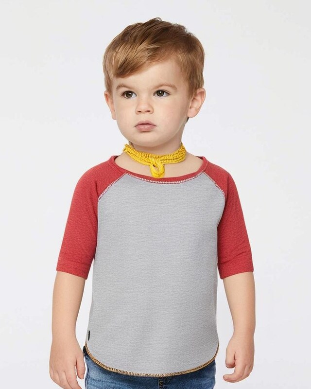 Rabbit Skins&#xAE; Soft Toddler Baseball Jersey 3/4 Sleeve Tee