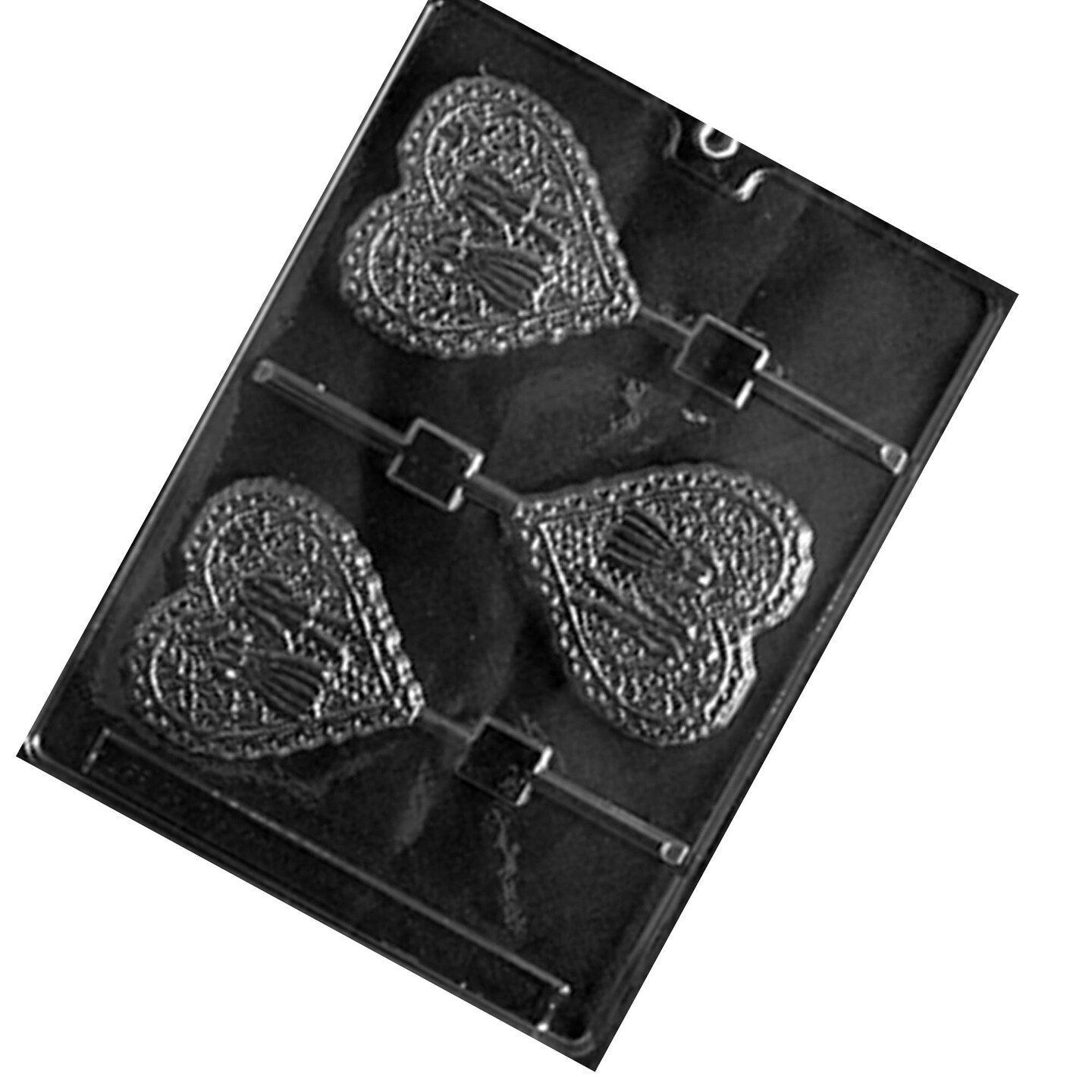 Lacy Bride and Groom Heart Lolly Chocolate Mold for Wedding Treats