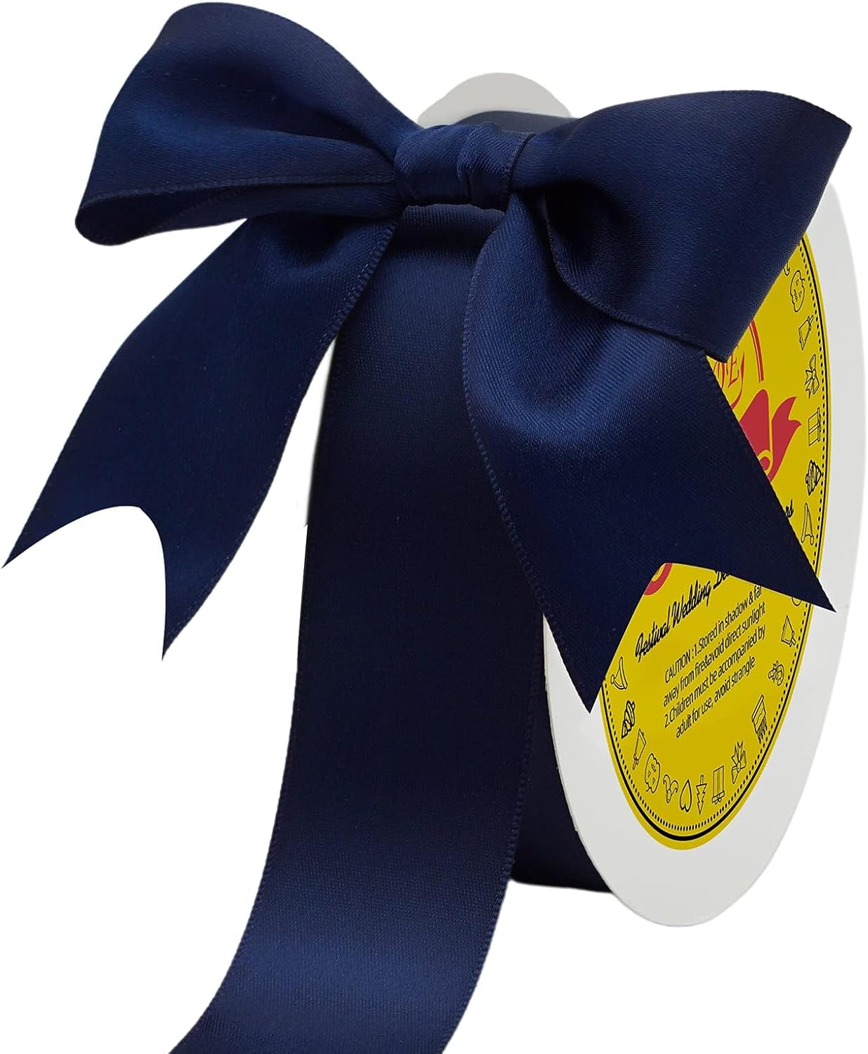 Double Face Satin Ribbon 1-1/2 inch X 50 Yards Polyester Navy Blue Ribbon for Gift Wrapping Very Suitable for Weddings Party Hair Bow Invitation Decorations and MoreDecorations and More