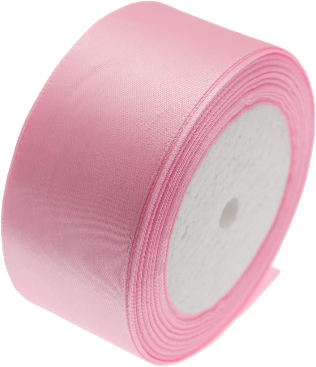25 Yards 1-1/2 inch Wide Satin Ribbon Perfect for Wedding,Handmade Bows and Gift Wrapping(Pink)