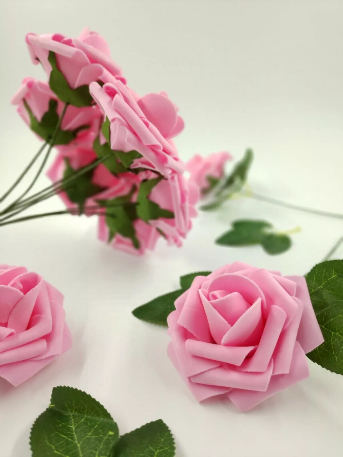 25pcs Artificial Flowers Real Looking Foam Roses Decoration DIY