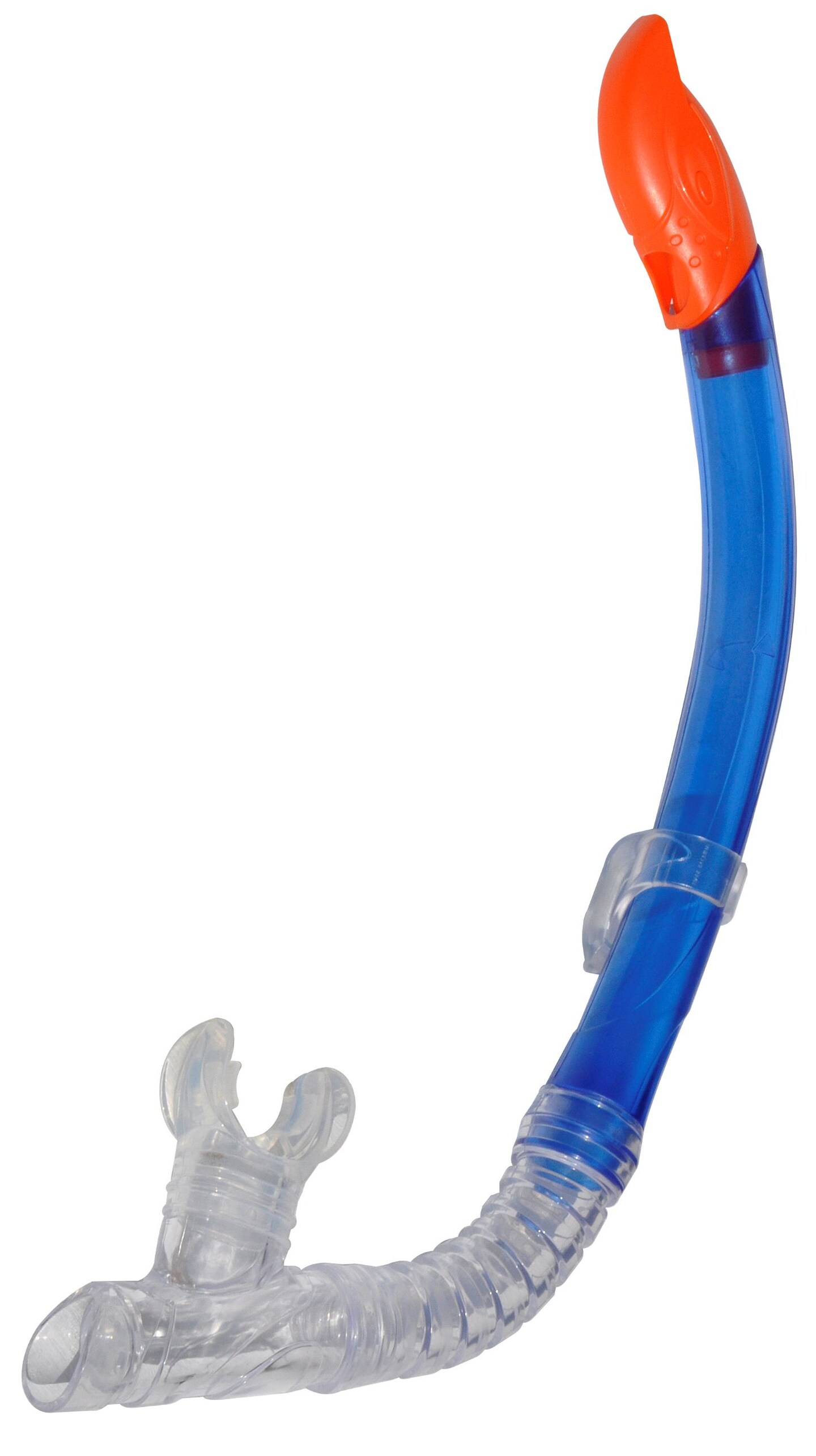 Swimline Dry Top Silicone Snorkel with Purge Valve &#x2013; 17&#x22; - Blue &#x26; Orange
