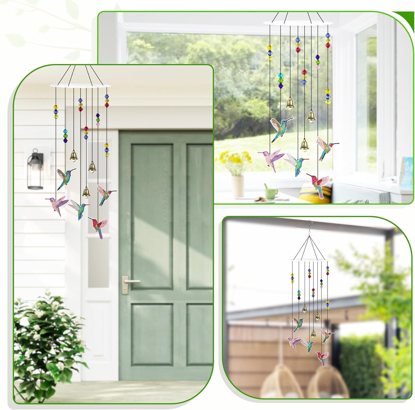 Hummingbird Diamond Art Wind Chime Kit – DIY Craft for Adults