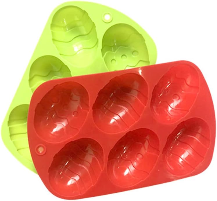 2 Pieces Easter Silicone Egg Mold Egg Shape Baking Chocolate Candy Mold for Easter Theme Party Decoration