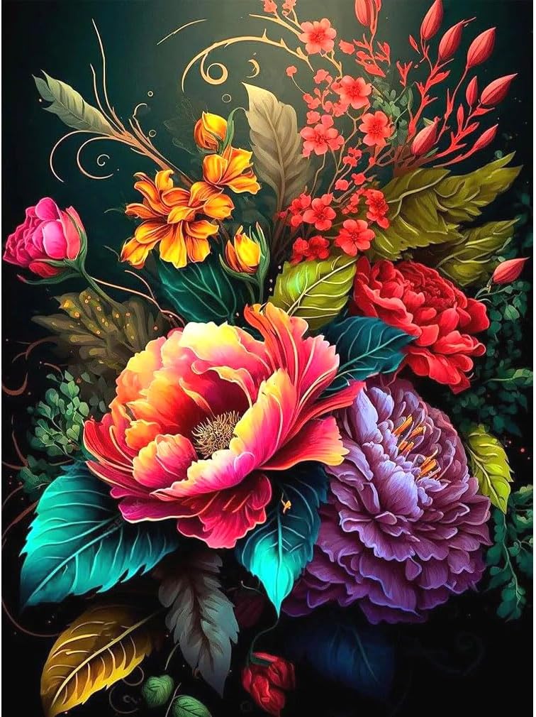 Diamond Painting Kits for Adults Flowers - 5D Diamond Art Painting Kit for Adults Beginners