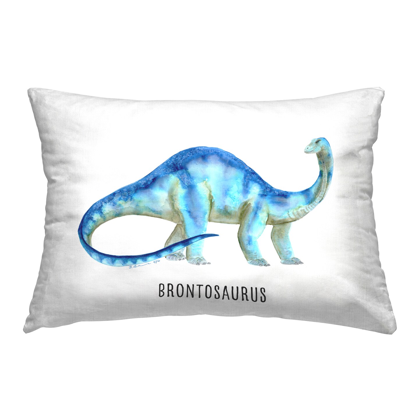 Stupell Industries Brontosaurus Dinosaur Learning Decorative Printed Throw Pillow Design by Brett Blumenthal, 14 x 7 x 20