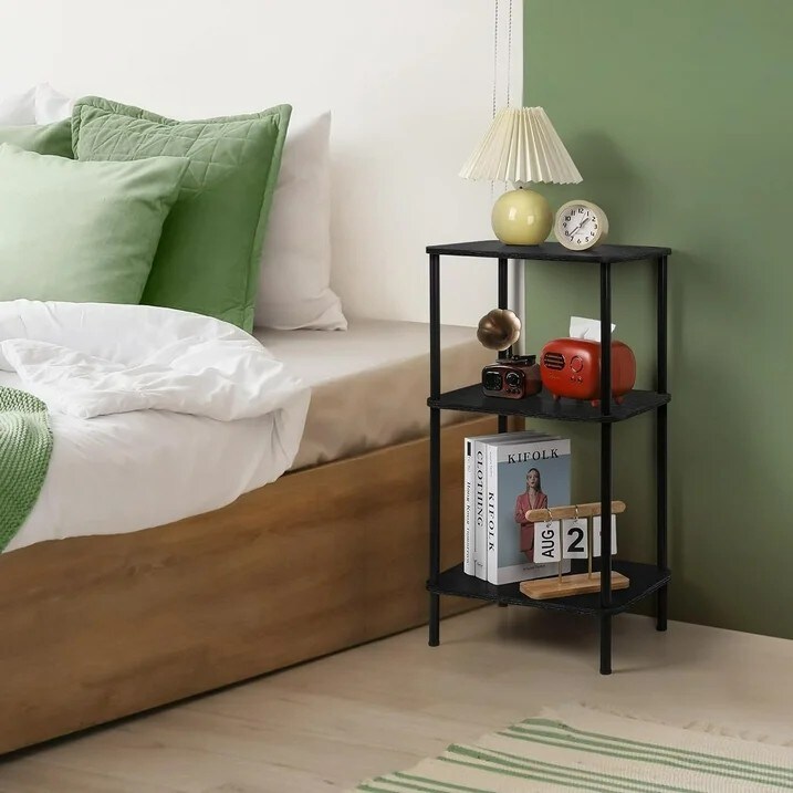 3 Tier End Table, Telephone Table, Narrow Side Table with Storage for Sofa Couch