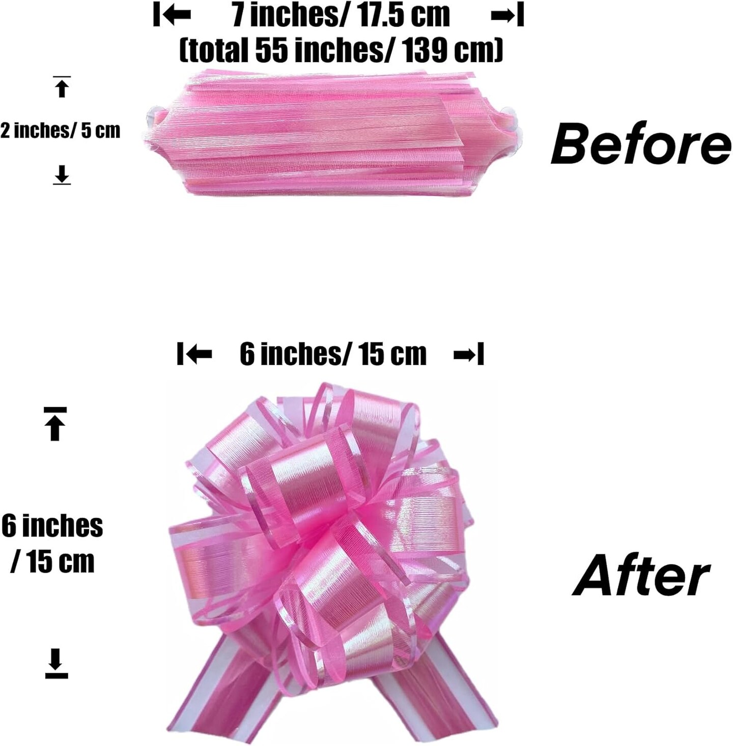 12PCS Rainbow Color Pull Bows for Gift Wrapping, 6 Inches Large Gift Bow, Colorful Laser Ribbon Decoration for Flower Bouquets and Basket, Aurora Bows for Birthday Presents, Anniversary, Wedding