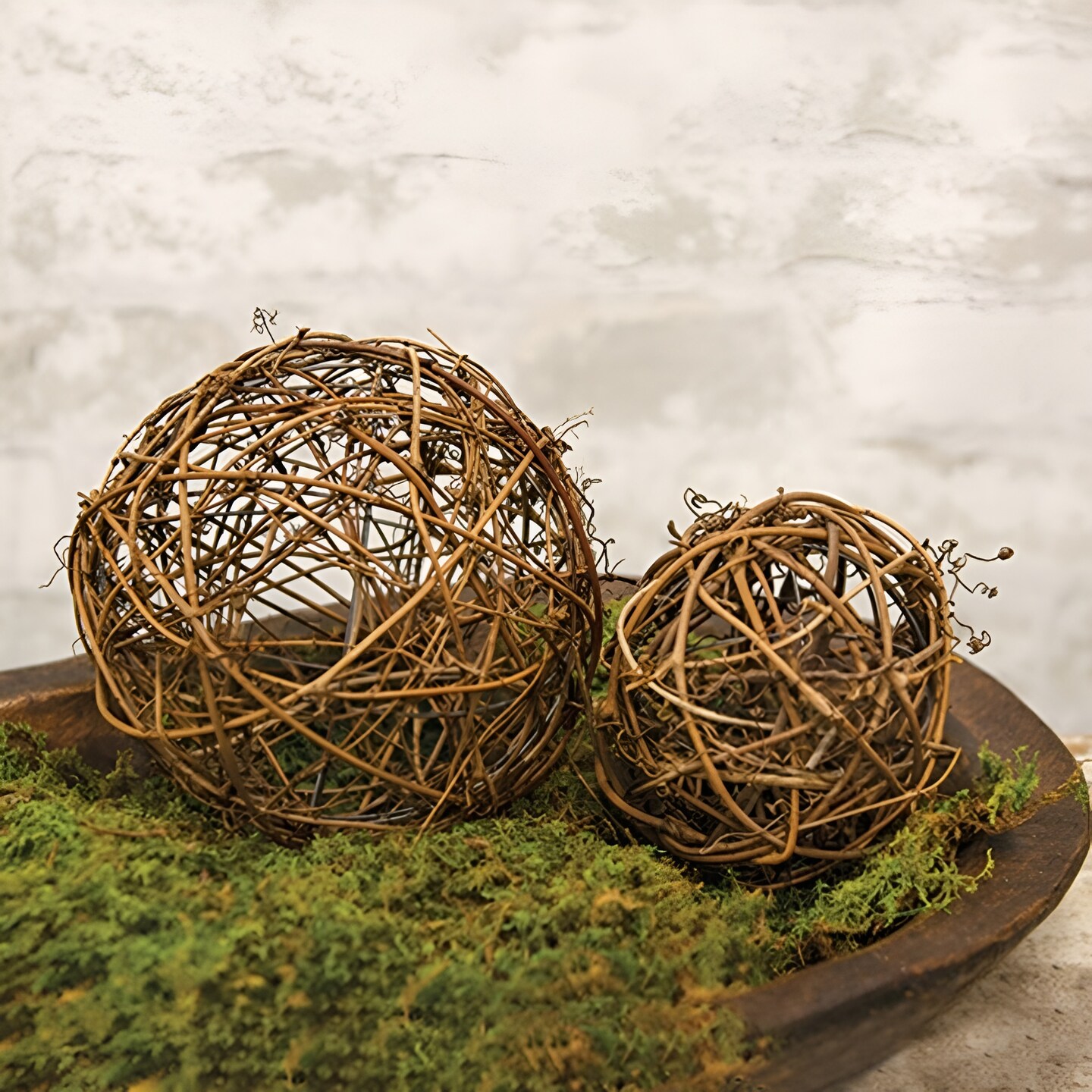 Natural Brown Layered Grapevine Twig Ball 6&#x201D; Decorative Rustic Accent Sphere