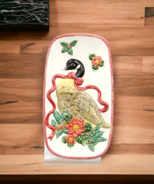Ceramic Christmas Goose Spoon Rest, Home D&#xE9;cor, Gift for Her, Gift for Mom, Farmhouse Kitchen D&#xE9;cor, Christmas D&#xE9;cor
