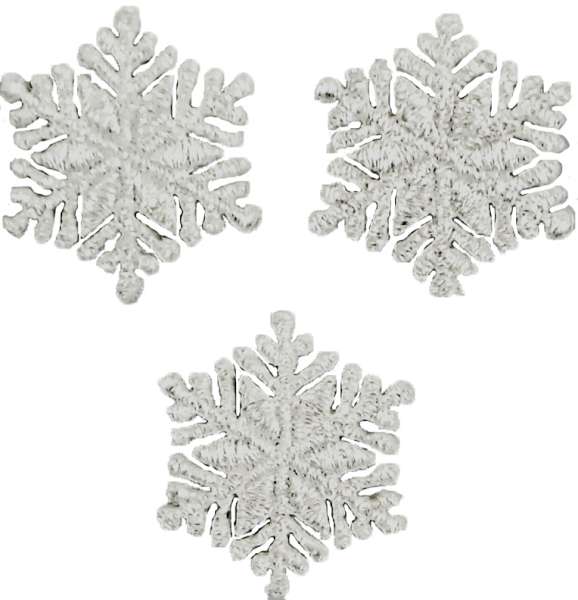 Christmas Small Star Snowflake Iron-on Applique Pack of 3