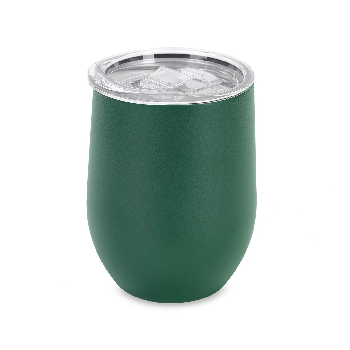 Makerflo 12 oz Powder Coated Wine Tumbler with Leak-Proof Clear Lid, Ideal for Craft and Personalization (Laser Engraving, UV DTF, Epoxy, and Vinyl)