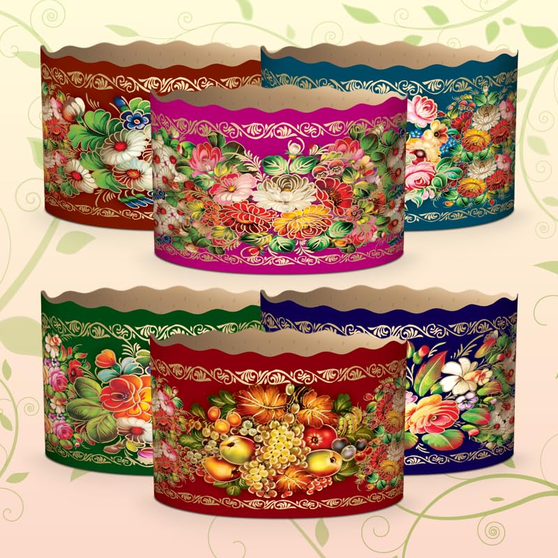 15 oz Easter Bread Baking Paper Molds | 12 Pack | Easter Bread Paper Mold Design- Non Stick Kulich Paska Mold Panettone Paper Mold Large Easter Bread Kulich Molds W5.1xH3.35 in