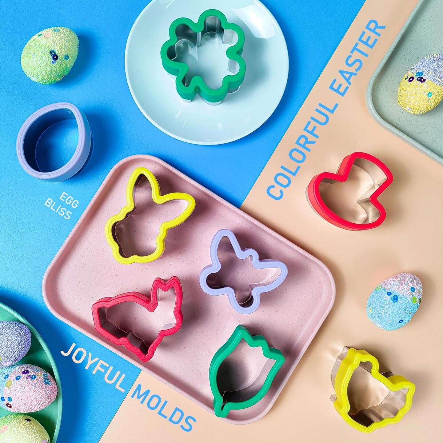 8 Pcs Cookie Cutters, Biscuit and Uncrustable Maker - Bunny, Chick, Butterfly and More Animal Cracker Shapes